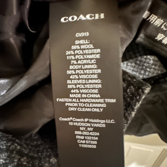 Women’sCoach Wool bl tweed Tailored  Jacket extra large NWT - Picture 9 of 16